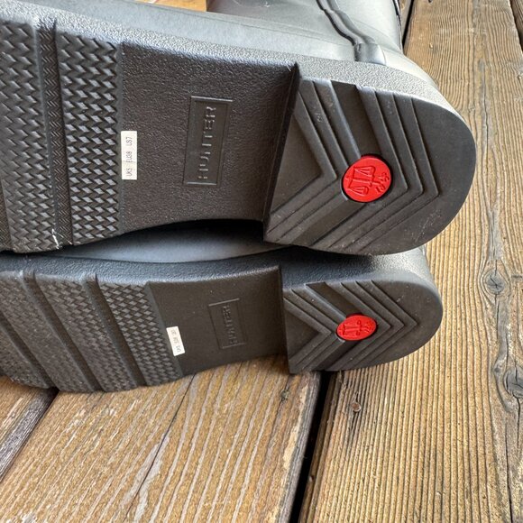 Hunter Refined Webbing Black Rain Wellies Boots in Women's 7 / EU 38 - Picture 11 of 12